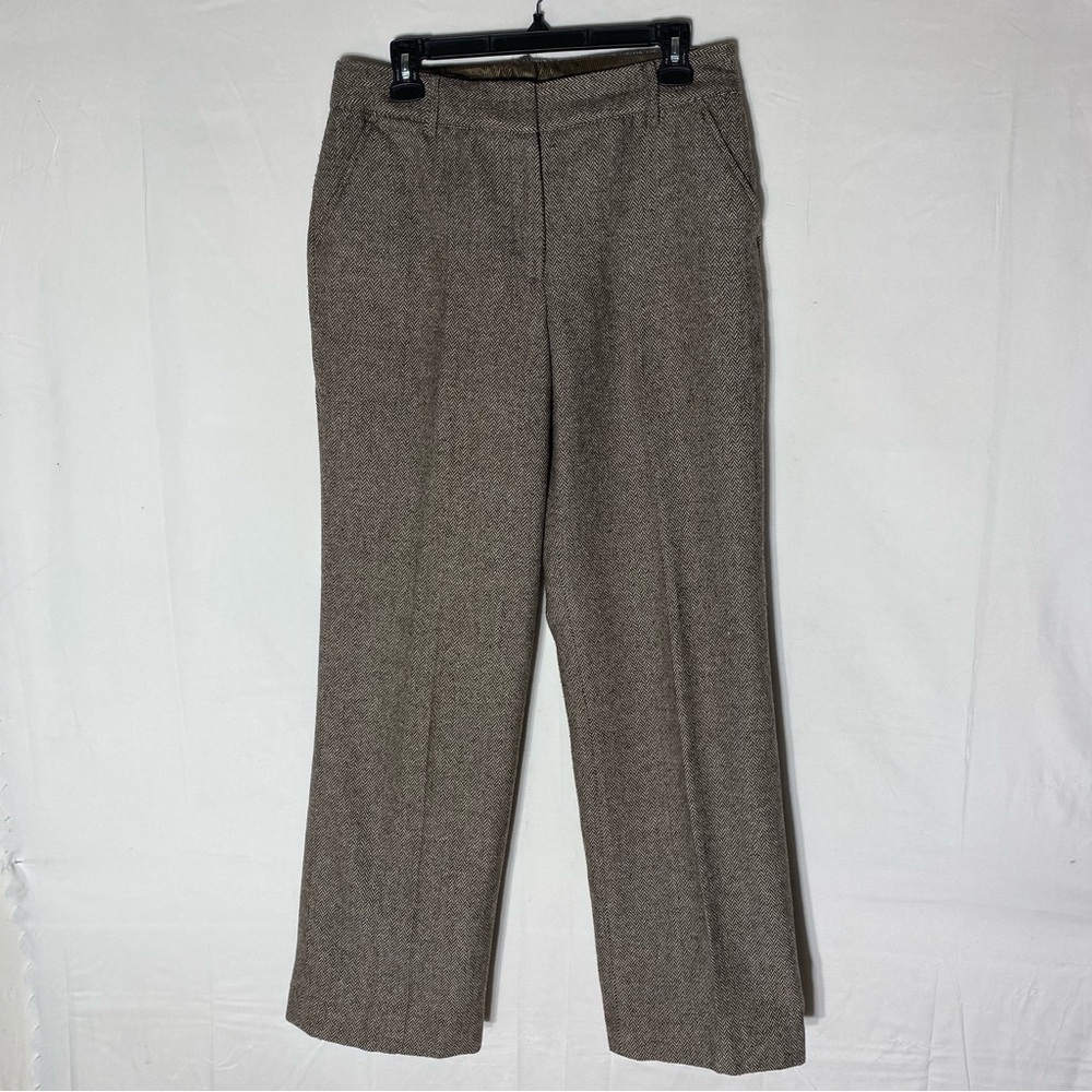 Vintage Dalia Classic Brown Straight Leg Wool Blend Trousers Pants 8